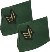 Guirca Carnaval verkleed Soldaten hoedjes - 2x - donkergroen - voor dames - Militairen/leger thema - Jaren 40/50