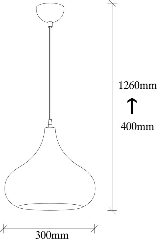 Opviq Kroonluchter | Metalen Behuizing | In Hoogte Verstelbaar | 30cm Diameter | 126cm Hoogte | Zwart Goud