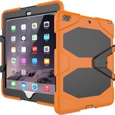 Tablet Hoes Geschikt voor: iPad Air 1 / iPad Air 2 / iPad 9.7 inch（2017/2018) Shockproof Proof Extreme Army Military Heavy Duty Kickstand Cover Case - Oranje