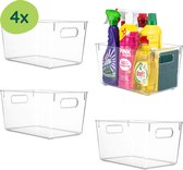 Organisateur de réfrigérateur - 4 pièces - Rangement pour sièges-auto d'armoires de cuisine - Bacs de rangement transparents koelkast