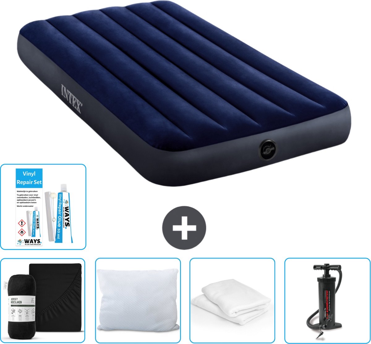 Intex Luchtbed - 1-Persoons - 99 x 191 x 25 cm - Blauw - Inclusief Accessoires CB5