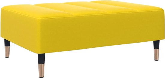 vidaXL - Voetenbank - 77x55x31 - cm - fluweel - geel
