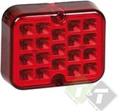 LED mistachterlicht, 12 Volt, 100mm x 80mm x 25mm montage maatvoering