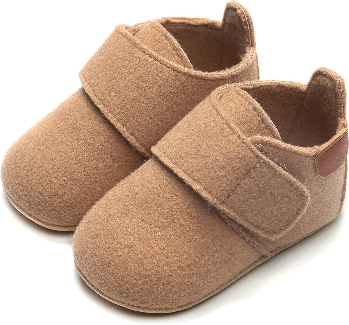 Babyschoentjes - Eerste loopschoentjes - Klittenbandsluiting - Maat 19-20 - 12cm - Kaki