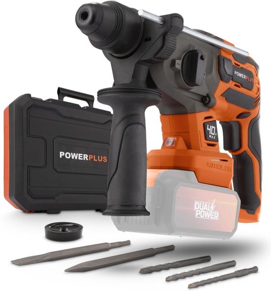 Powerplus Dual Power POWDP15680 Boorhamer - 40V - BRUSHLESS - 3J - SDS-PLUS - Excl. accu en lader