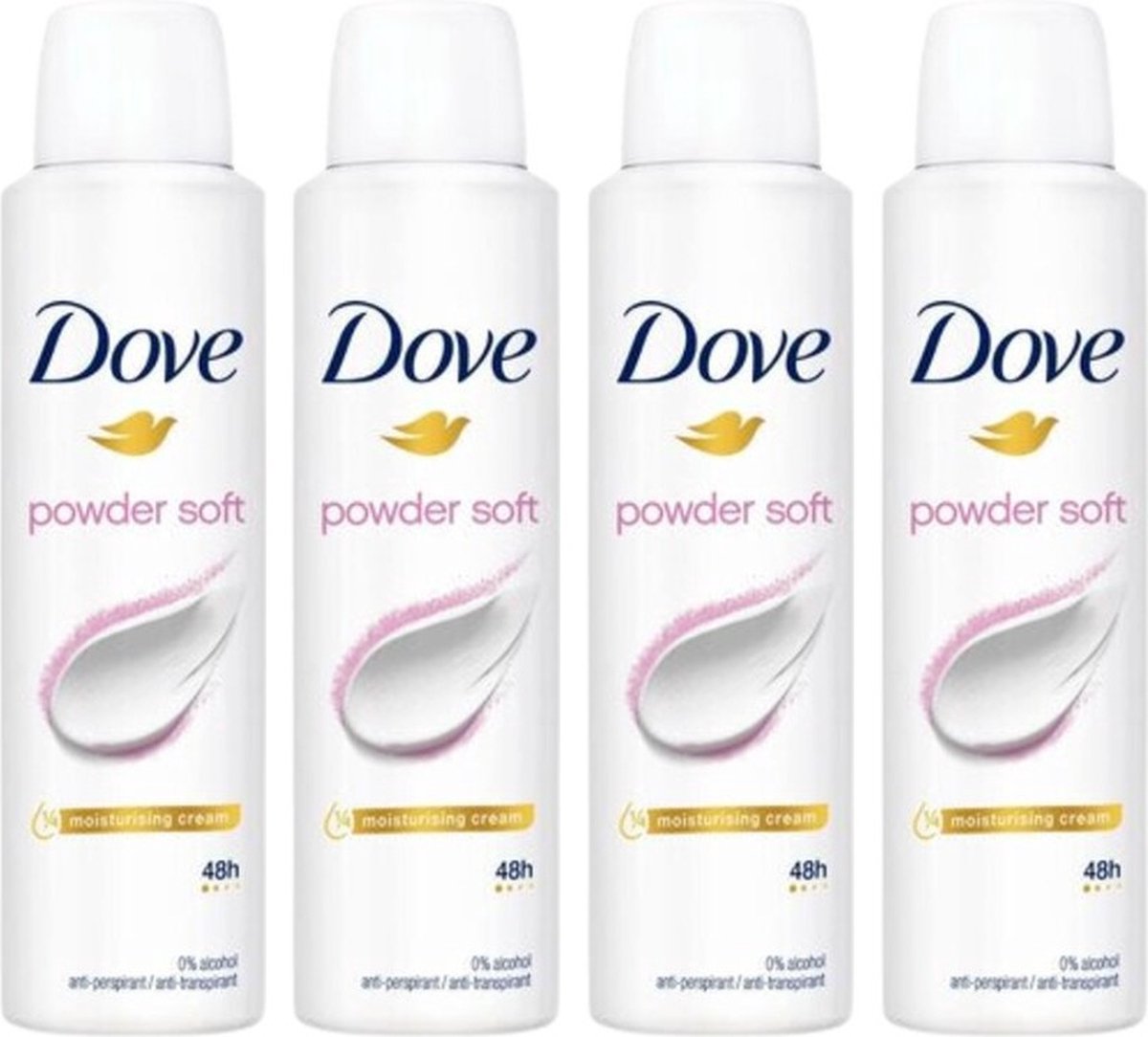 Goedkoopste Dove Powder Soft Deo Spray - 4 x 150 ml