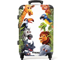 NoBoringSuitcases.com NoBoringSuitcases.com® - Kinderkoffer jungle - Kindertrolley dieren - Koffer kinderen groot - Rolkoffer lichtgewicht - Reiskoffer met 4 wielen - 20 kg bagage
