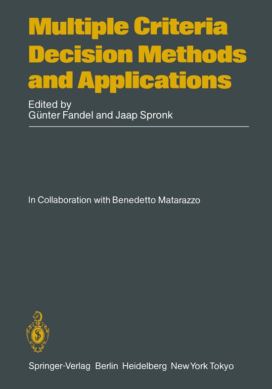 Multiple Criteria Decision Methods and Applications - cover