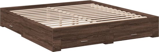 vidaXL-Bedframe-met-lades-bewerkt-hout-bruineikenkleurig-200x200-cm
