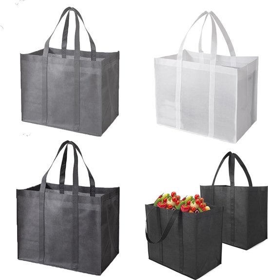 aceyoon 5 stuks opvouwbare boodschappentas, groot, 41 x 26 x