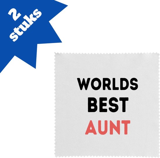 Akyol - worlds best aunt brillendoekjes - Tante - de beste tante - verjaardagscadeau - verjaardag - cadeau - cadeautje voor tante - tante artikelen - kado - geschenk - gift - 17,8 bij 17,8 cm - 2 stuks