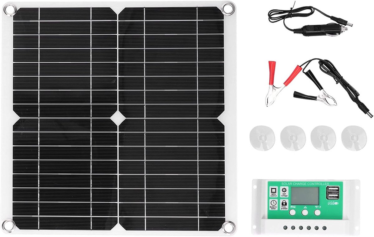 40W Multifunctionele Solar Laadset voor Outdoor Gebruik - Flexibel Zonnepaneel en Laadregelaar