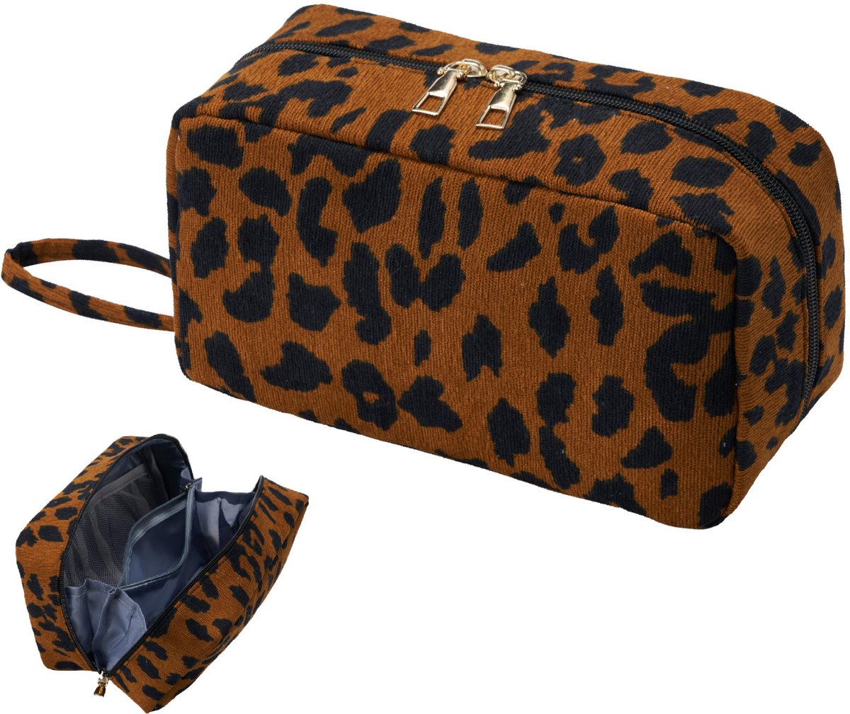 My Ninki ® Stijlvolle Corduroy Toilettas voor Dames en Meisjes, Perfect voor Reizen en Dagelijks Gebruik