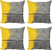 Set de 4 housses de Sierkussenhoes décoratives en bois Vintage New pour canapé, chambre à coucher, salon, 51 x 51 cm