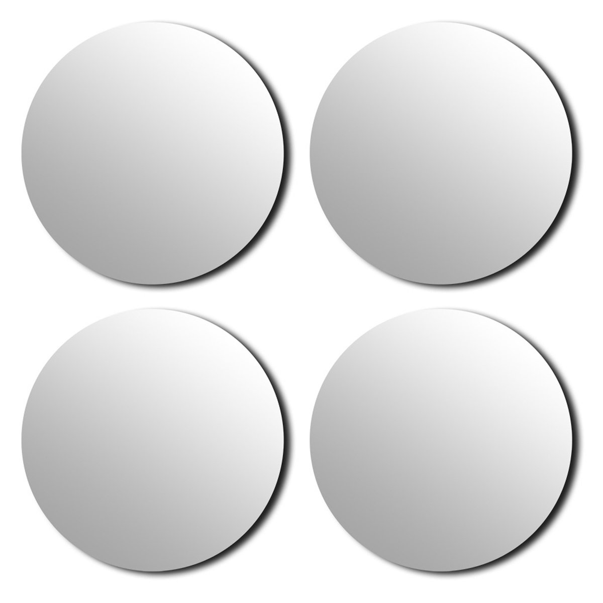 Tendance Plak spiegel tegels - 8x stuks - glas - zelfklevend - 20 cm - rond - muur/deur/wa