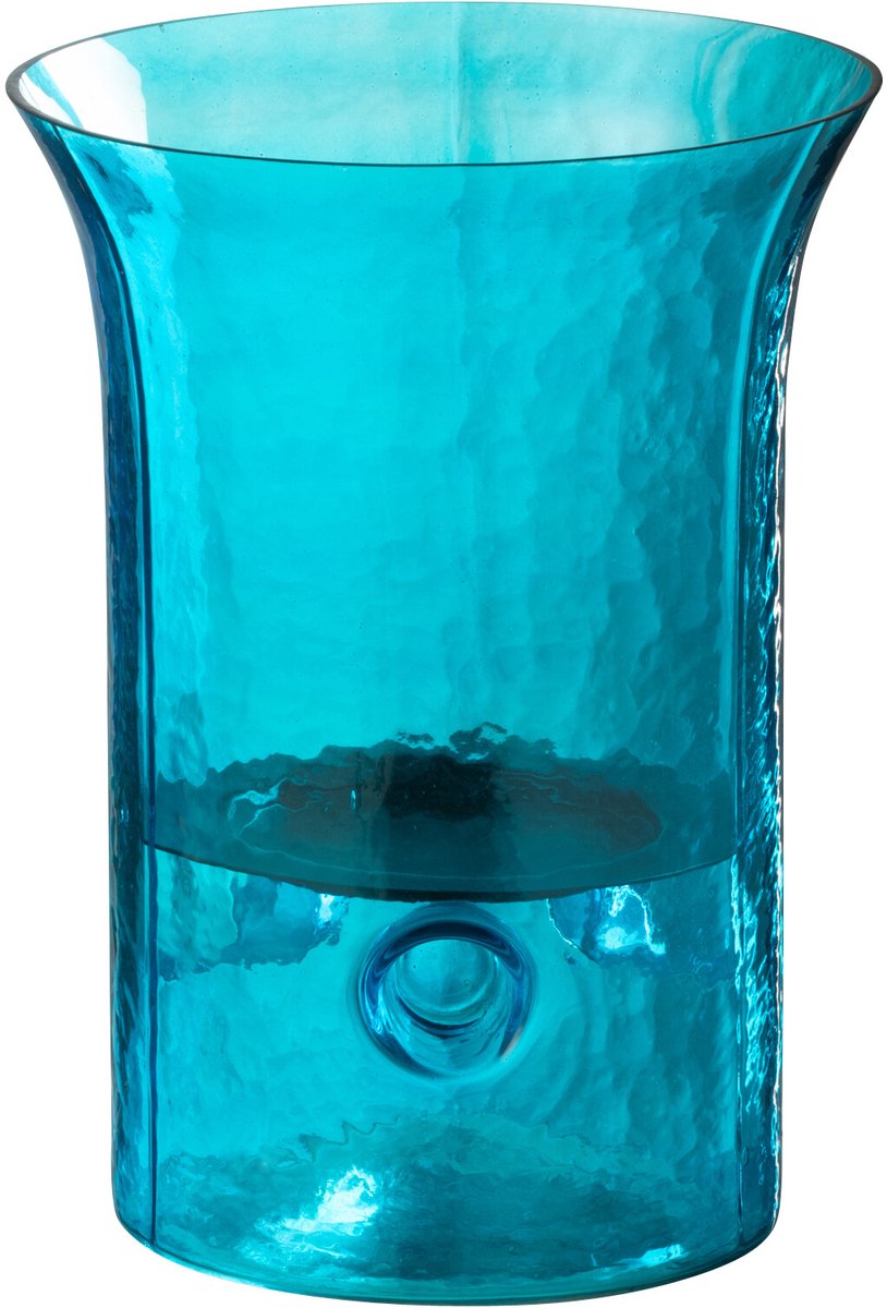 J-Line windlicht Tarifa - glas - azuur - extra small Blauw