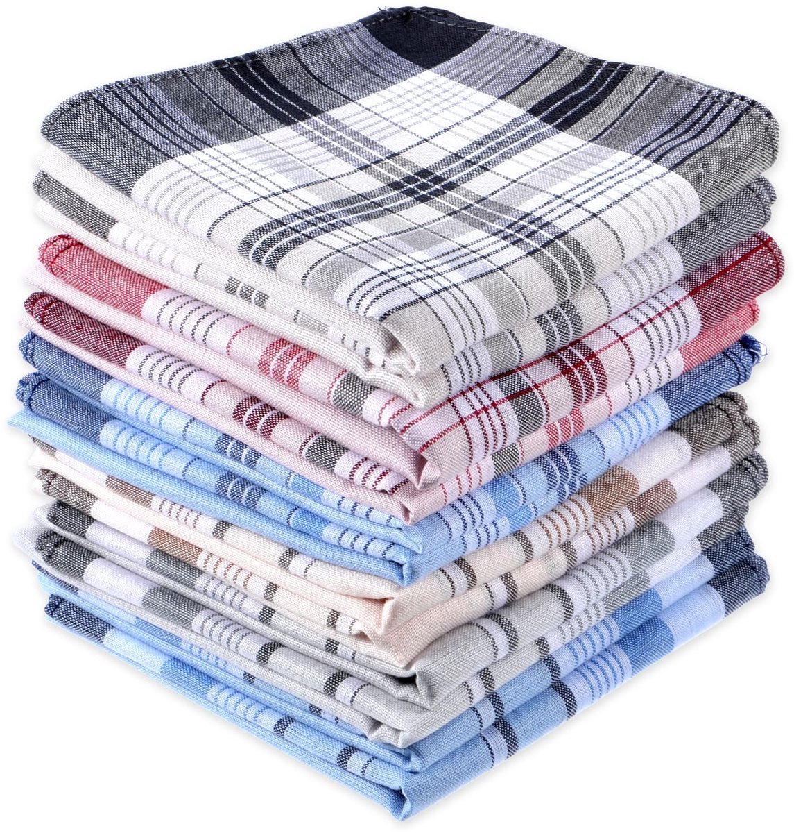 My Ninki ® Stijlvolle en Herbruikbare Stoffen Zakdoeken voor Heren in Diverse Kleuren, 12 Stuks Set