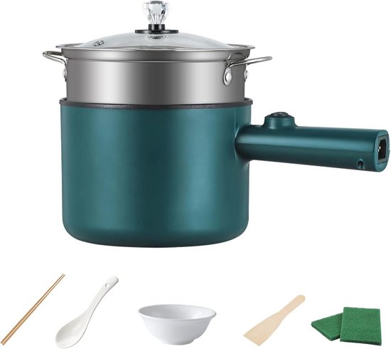Elektrische Hot Pot, 1.8L Mini Kooktoestel met Antiaanbaklaag Elektrische Hot Pot, 1.8L Mini Kooktoestel met Antiaanbaklaag