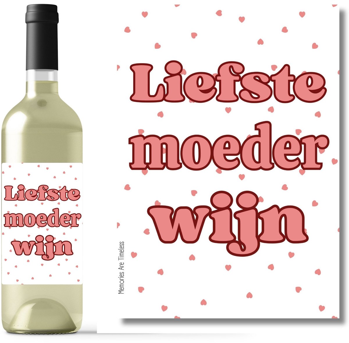 Wijnetiket "Liefste moeder wijn" - Sticker - Moederdag - DIY - Lief cadeau