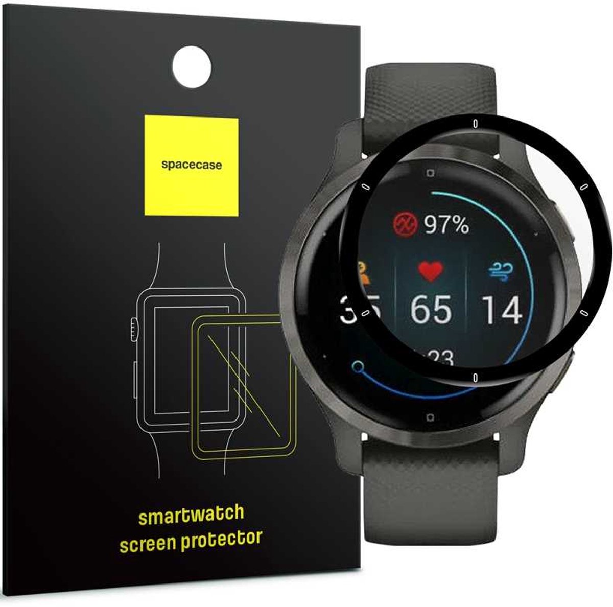 Spacecase Gehard Glas Voor Garmin Venu 2S 2 3 Folie Horloge