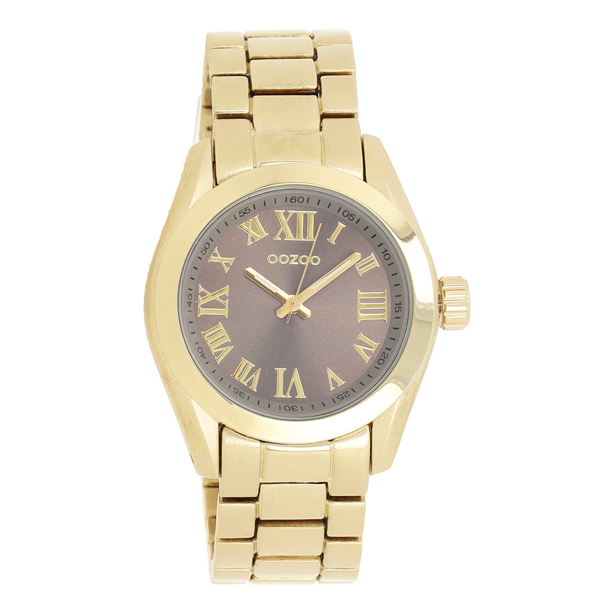 OOZOO Timepieces - Zilver-rosé goudkleurige horloge met zilverkleurige roestvrijstalen armband - C5723
