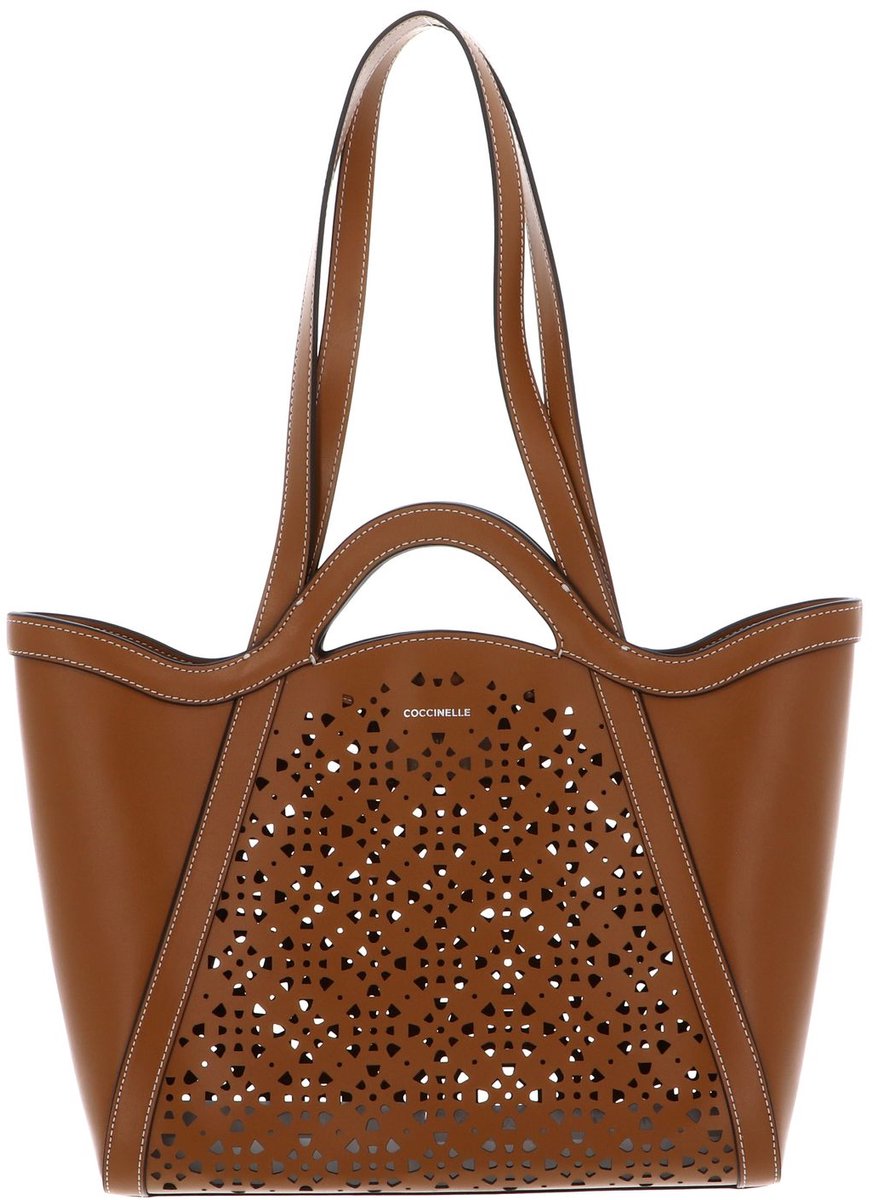 Sac à Main épaule COCCINELLE En Cuir Jaune - Fabriqué En Italie - Taille Moyenne - Occasion Très Bon état