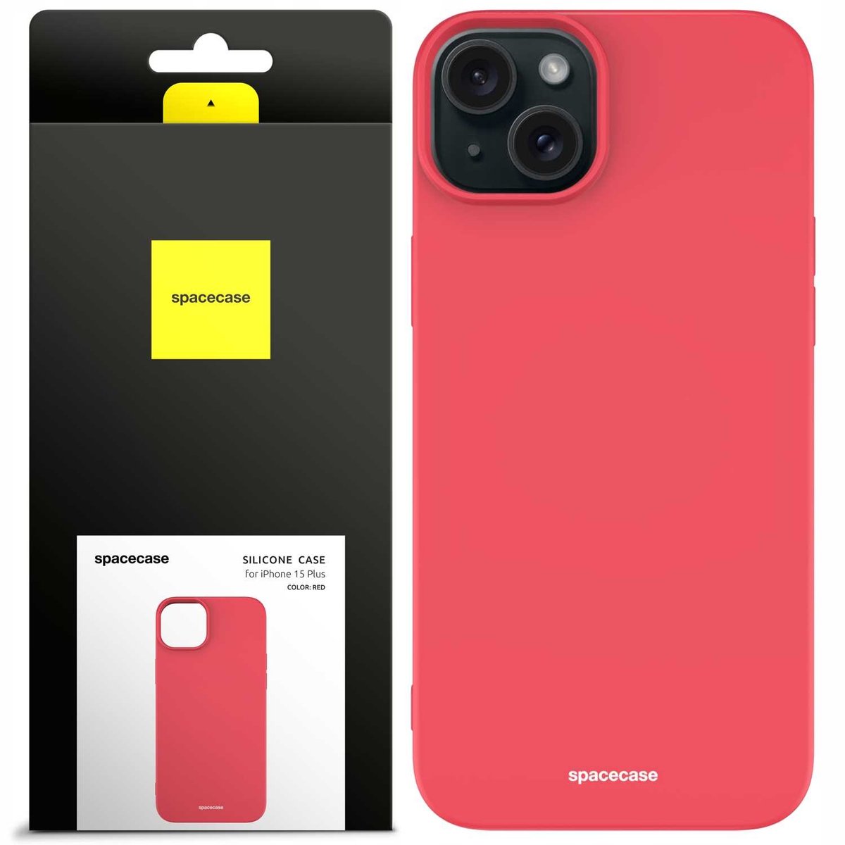 Spacecase Siliconen Hoesje Voor Iphone 15 Plus Hoesje Rode Hoes