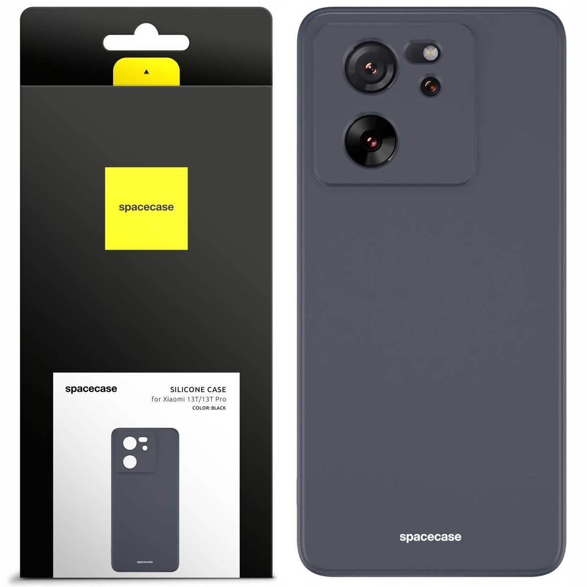 Spacecase Siliconen Hoes Voor Xiaomi 13T 13T Pro Zwart