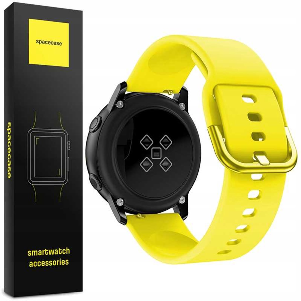 Spacecase Siliconen Horlogeband 20Mm Gele Sportband