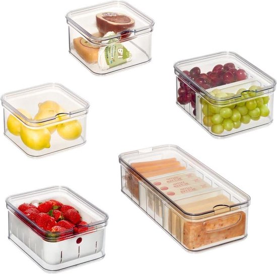 iDesign iD Verse BPA-vrije gerecyclede kunststof keukenbak, koelkastorganizer, geschikt voor opslag van groenten en fruit, groot, helder/wit/groen, 31,75/19,05/14,22 cm iDesign iD Verse BPA-vrije gerecyclede kunststof keukenbak, koelkastorganizer, geschikt voor opslag van groenten en fruit, groot, helder/wit/groen, 31,75/19,05/14,22 cm