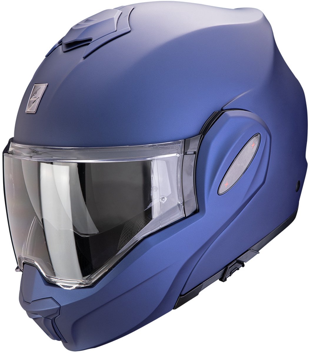 Scorpion Exo-Tech Evo Pro Solid Matt Metallic Blauw Systeemhelm - Helm