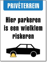 Privéterrein bord - Wielklem riskeren - Forex - 30 x 40 cm - Weerbestendig