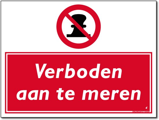 Verboden aan te meren bord - Bord 400 x 300 mm – (Aluminium) | bol