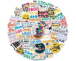 Knaak Inspiratie Teksten Stickers - 50 stuks - Quote Stickers - Motivatie - Laptop - Bullet Journal