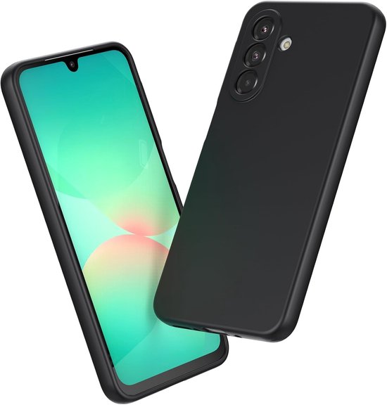 Coque compatible avec Samsung Galaxy A26 5G Coque Siliconen Coque arrière Zwart