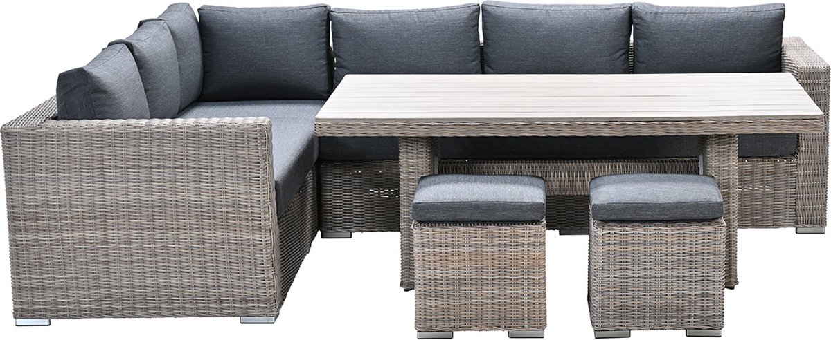 Garden Impressions Tennessee lounge dining set links 5-delig vintage willow - texfiber