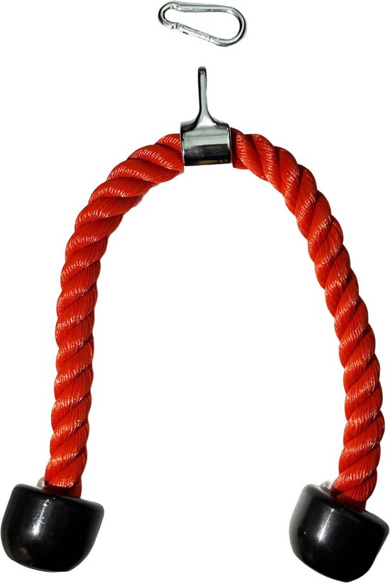 HXD-ERGO Single Tricep Rope, One Hand Tricep Rope with Ergonomic Handles, 2Pcs Single End Rope Cable Attachment Tricep Biceps Pull Rope Triceps Force Rope - Red