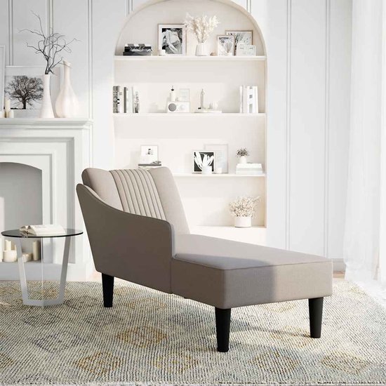 vidaXL Chaise longue met rechterarmleuning stof donkergrijs vidaXL Chaise longue met rechterarmleuning stof donkergrijs