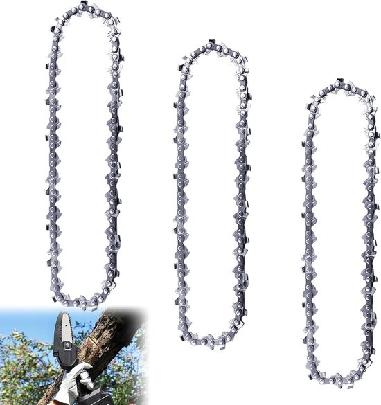 2 Chaînes De Tronçonneuse 20 Cm - 1,1 Mm - Pas 3/8" - 33 Maillons - Compatible DeWalt DCMPS567