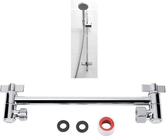 Douchekop Elleboog Adapter, Douche Arm Elleboog Adapter voor Handdouches en Wandgemonteerde Douches 90 graden Chroom