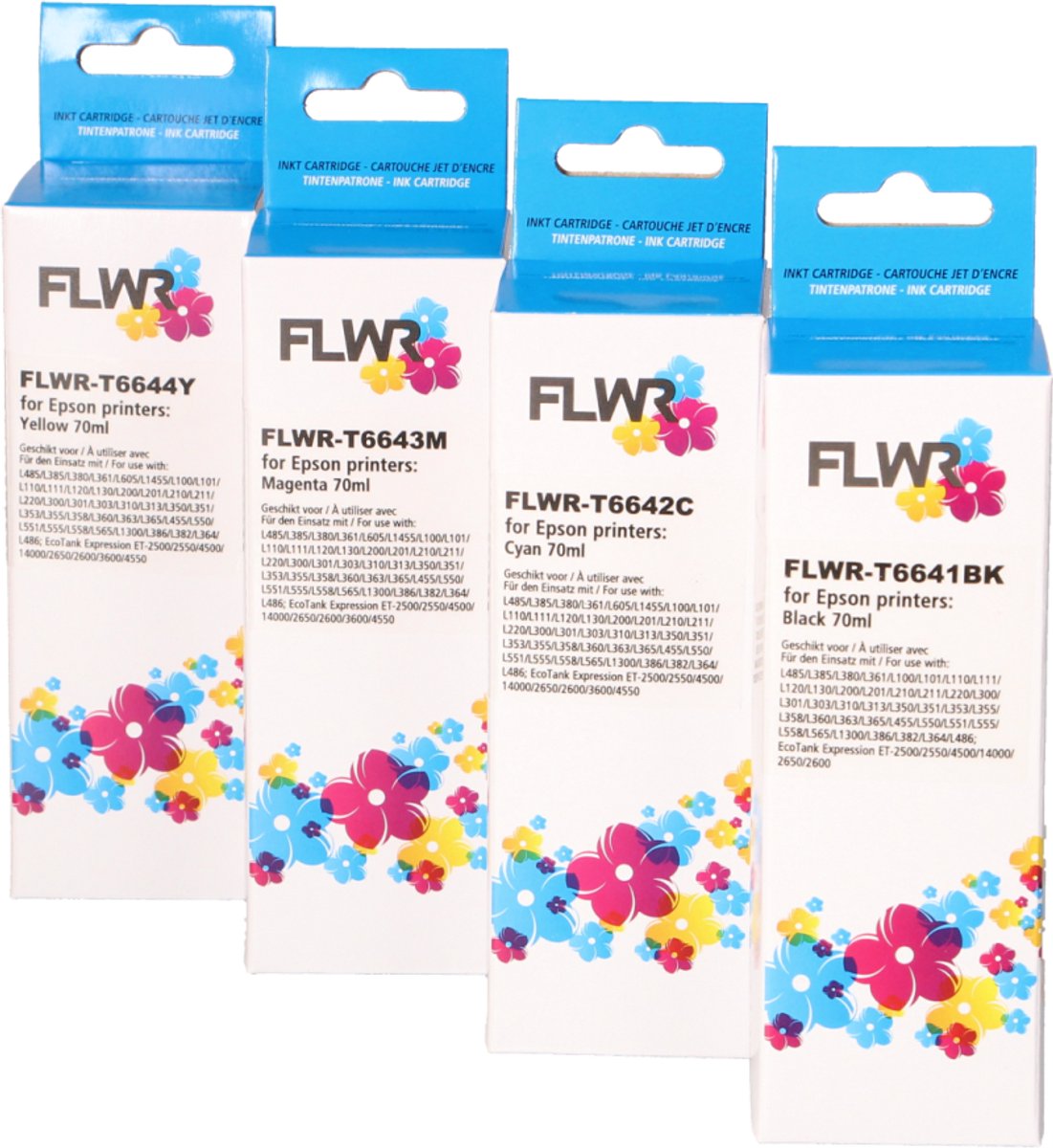 FLWR - Cartridges / Epson T664 Multipack / zwart en kleur / Geschikt voor Epson