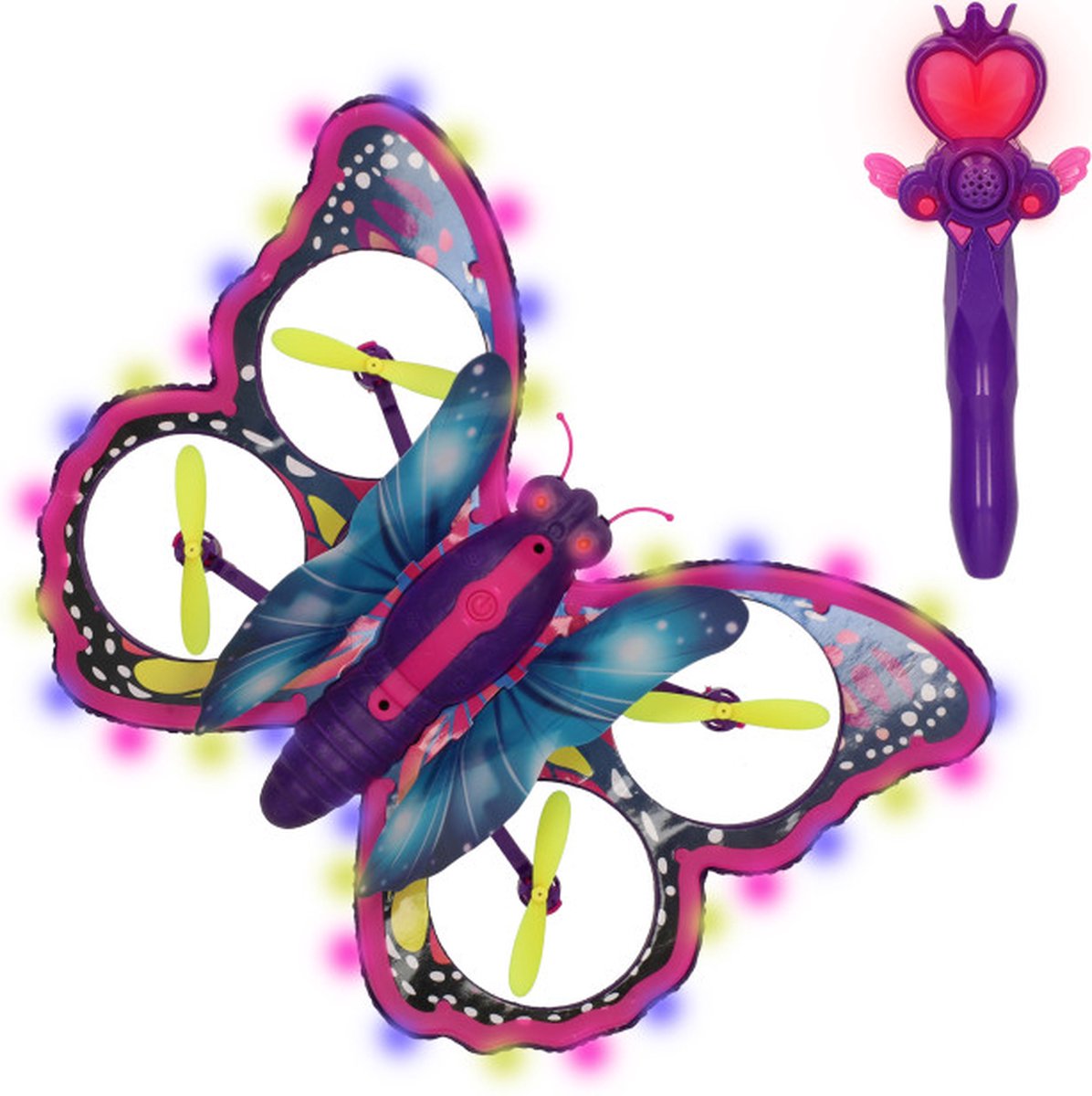 RC Speelgoed Drone Vlinder - RC Speelgoed - Vlinder Speelgoed - Binnen & Buiten Speelgoed Jongens & Meisjes 5,6,7,8,9,10+ Jaar - Drone voor Kinderen - Cadeau voor Kids - Butterfly Drone - Toys for Girls - Interactief Speelgoed - Roze - Silvergear