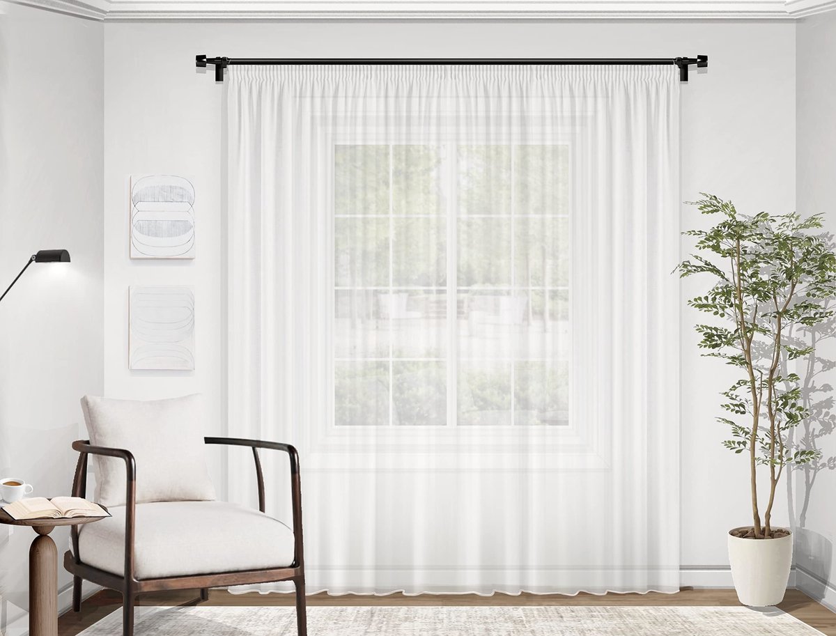 My Ninki ® Stijlvolle Semi-Transparante Gordijnen met Plooiband en Loodband voor Elke Kamer
