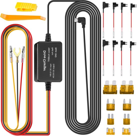 Dash Cam Hardwire Kit Mini USB Câble Chargeur De Voiture Câble 12V