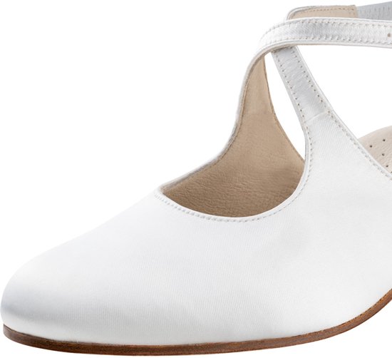 Chaussures de mariée et de danse Werner Kern Gala LS pour femmes - Talon 4,5 cm - Satin Wit - Pointure large - Semelle en cuir - Danse de salon, Latin, salsa - Werner Kern Bridal - Wit - 40