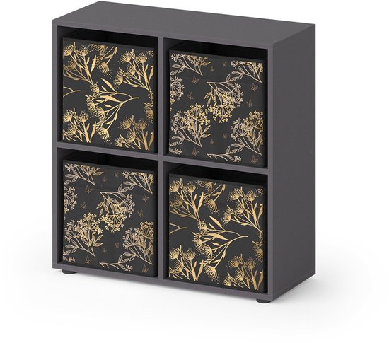 Vicco meuble de rangement cube Tetra, Gris, 72 x 72.6 cm - Maison