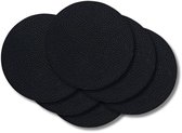 Cookinglife Onderzetters - Onderzetters voor Glazen - Onderleggers - Coasters - Kunstleer Zwart - Gemakkelijk Schoon Te Maken - Ø 10 Cm, 6 Stuks