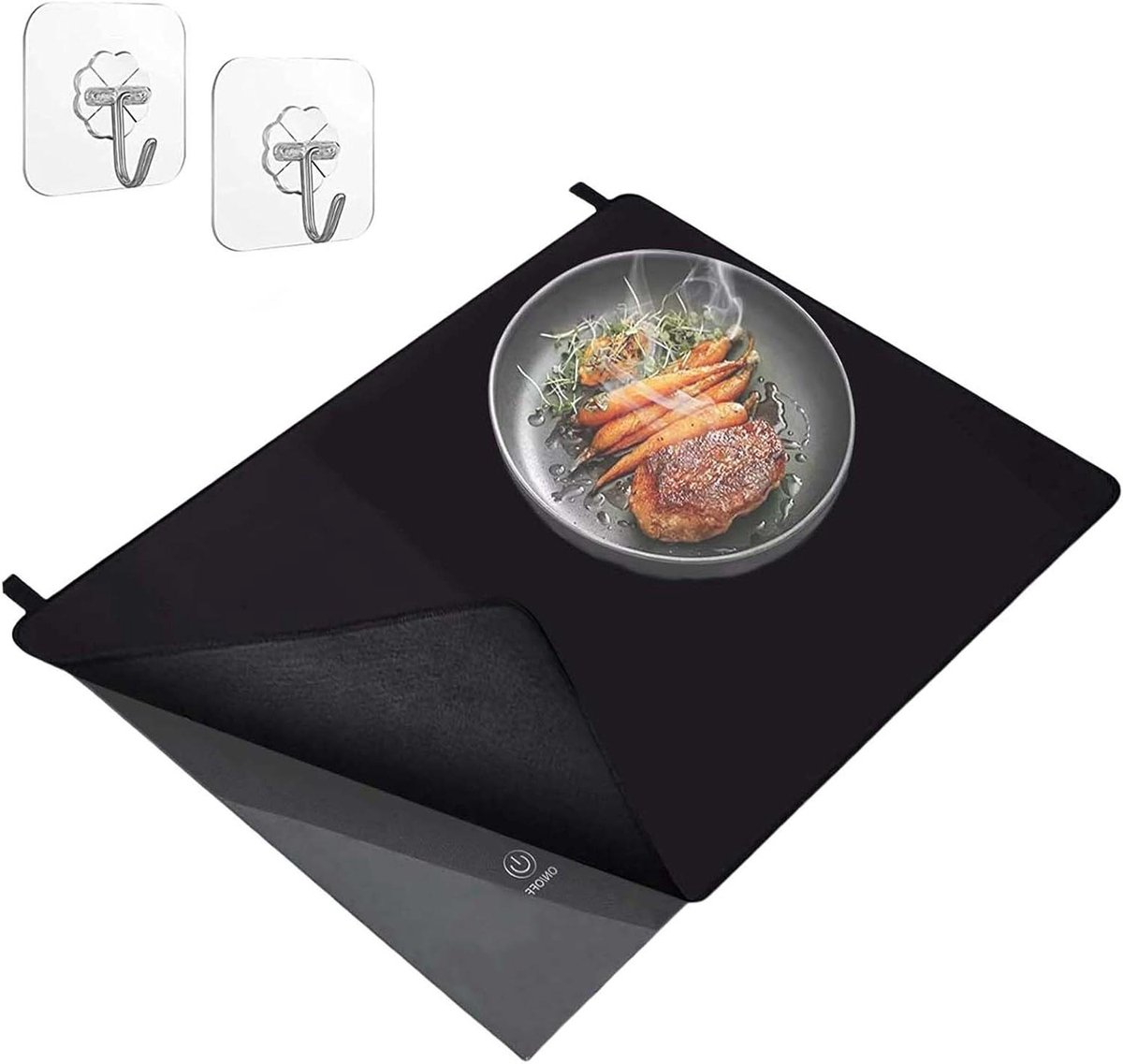 Kookplaatafdekplaat 62 x 53 cm opvouwbaar met haken en antislip