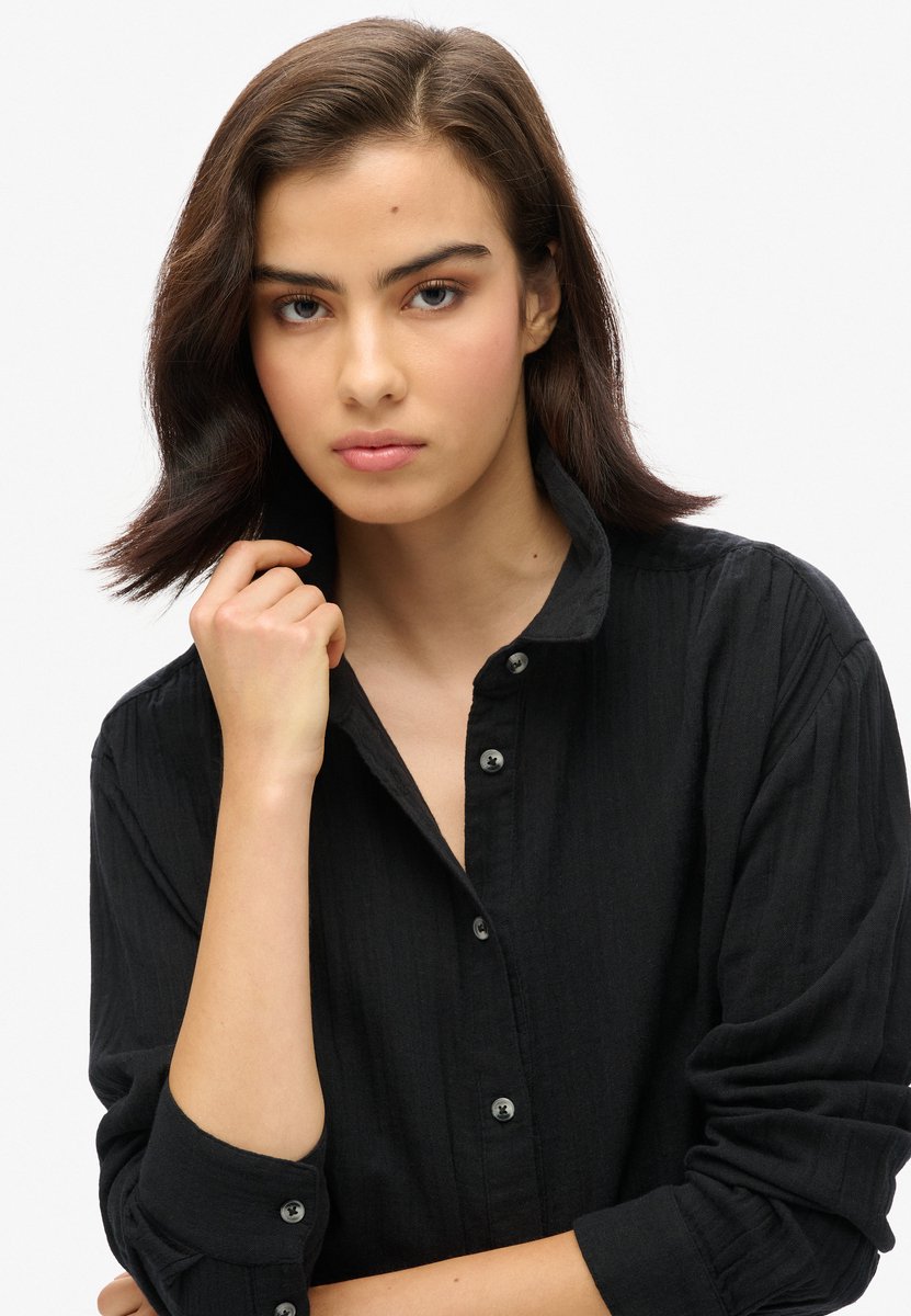 Superdry Lang strandoverhemd Dames Shirts Zwart