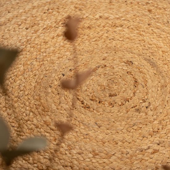 LUXOR- living Balo Vloerkleed van jute rond, ook geschikt als tapijt voor de slaapkamer, duurzaam boho-tapijt, beige, natuurproduct, 120 cm rond